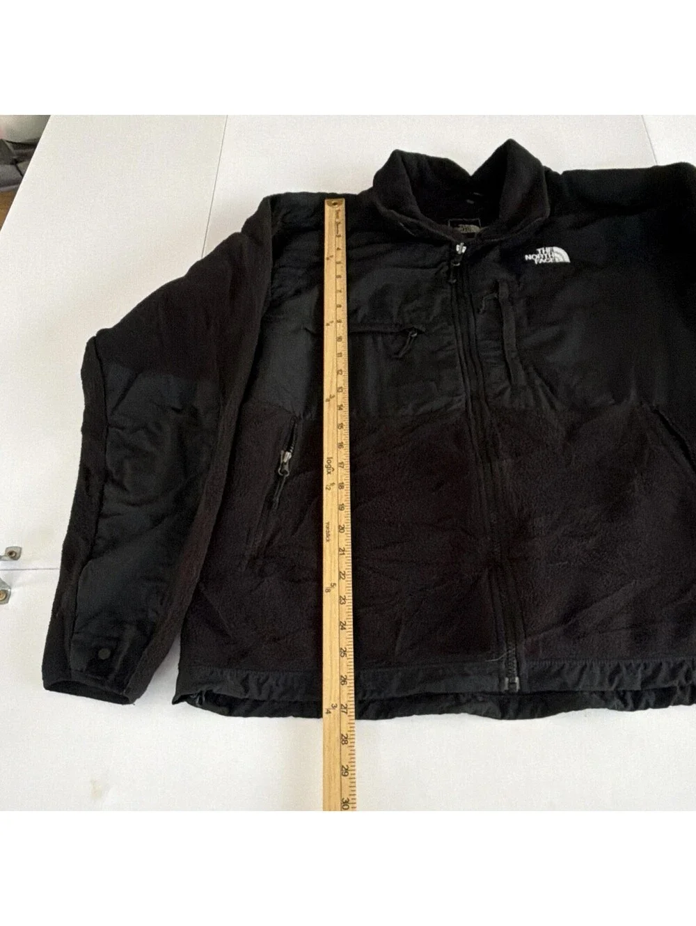 The North Face Men’s Black Solid Full Zip Denali Jacket Pockets Stand-Up Size L